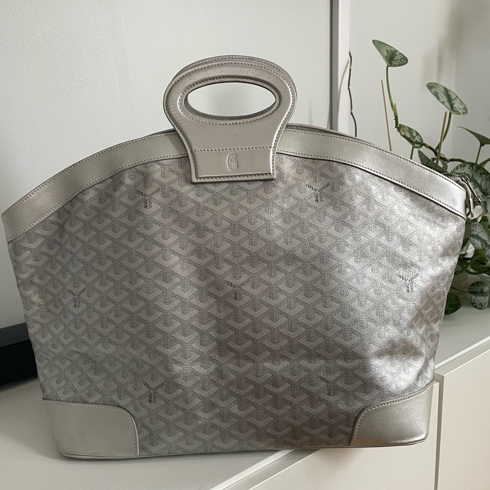 Goyard Metallic Silver Tote Bag